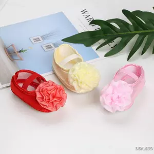 Bé Gái Mary Jane Đế Bằng Hoa Trẻ Sơ Sinh Giày Cưới Không Trượt Trẻ Sơ Sinh Cũi Giày