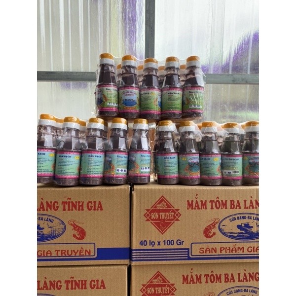 Combo Mắm tôm đặc biệt Sơn Thuyết - Ba Làng chai 500g - 100g - Đặc sản Ba Làng