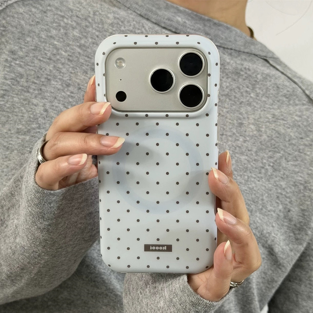Ốp điện thoại Acrylic chấm toàn màn hình từ tính cho iPhone 17 Pro Max 16 15 14 13 Vỏ bảo vệ chống sốc