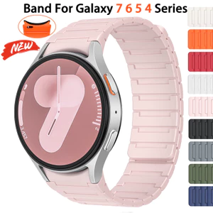Dây đeo silicon từ tính cho Samsung Watch 7 6 5 4 44mm 40mm / 5 Pro 45mm 4 / 6Classic không có khoảng trống vòng đeo tay