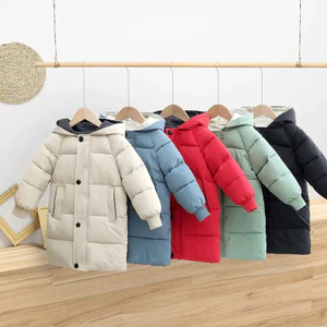 Áo khoác cotton trẻ em VN, cỡ lớn vừa, Áo khoác cotton chống lạnh, Áo khoác cotton dài vừa phải, Áo khoác cotton trẻ em, Thích hợp cho bé trai bé gái, Áo khoác quần áo mùa đông, Phong cách thời trang.