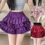 Váy bong bóng xếp li PYCOU, Váy bánh phồng ngắn ngọt ngào, Váy chữ A cổ cao thanh lịch cho bé gái