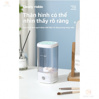 Bàn Chải Trang Điểm Tự Động Bụi Điện Làm Đẹp Trứng Bột Puff Powder Cleaner Bàn Chải Hộp Bảo Quản Hoàn Thiện Xô Lười Hiện Vật
