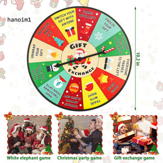 HAN _ [Trò chơi Giáng sinh gia đình vui nhộn] Bộ trò chơi này bao gồm bảng quay bằng gỗ theo chủ đề Giáng sinh in họa tiết hành động quà tặng khác nhau và máy quay nhựa Người chơi thay phiên