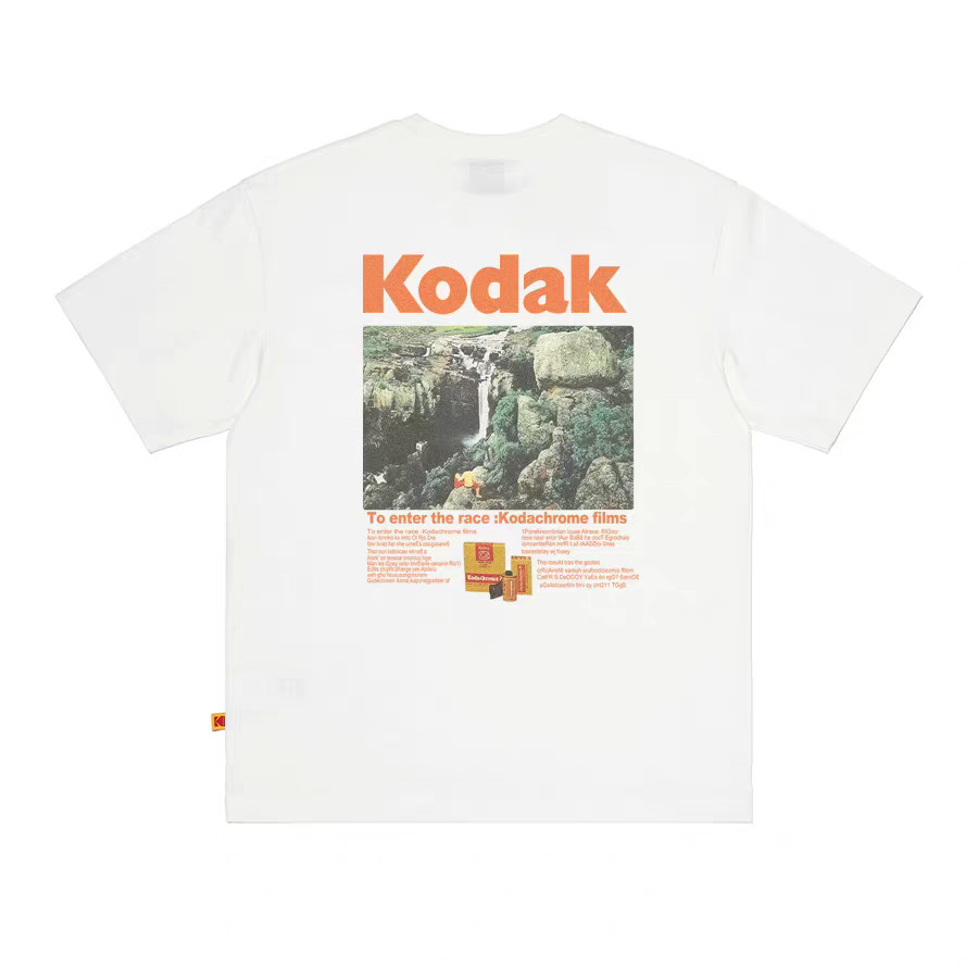 Kodak Áo Thun Cotton 100%, Cổ Tròn Tay Ngắn, Phù Hợp Nam Nữ