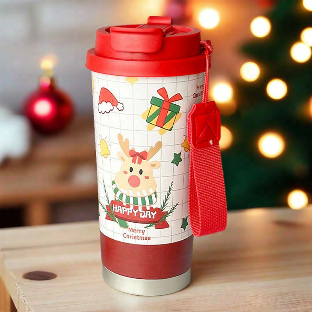 Quà tặng Noel Cốc giữ nhiệt Giáng sinh, Khăn và thiệp đỏ