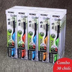 【Bán sỉ】 Hộp 30 cái Bàn Chải Đánh Răng Than Tre Hoạt Tính Bossi Hàn Quốc