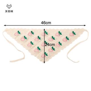 Khăn Rỗng Tam Giác Handmade Phù Hợp Mùa Xuân Hè - Màu Dâu Anh Đào