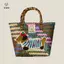 Túi dệt chó sọc cổ điển Dachshund Túi xách dễ thương hợp thời trang Túi Tote sức chứa lớn Túi đựng rau củ có tay cầm bằng tre thời trang [Mina]