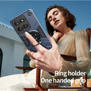 Dành Cho Motorola Moto Edge 50 Neo / Edge 60 Pro 5G / G15 Vỏ Điện Nhẫn Đứng Giáp Lưng Cứng Bảo Vệ Hạng Nặng Khung TPU Mềm Chống Sốc Mỏng