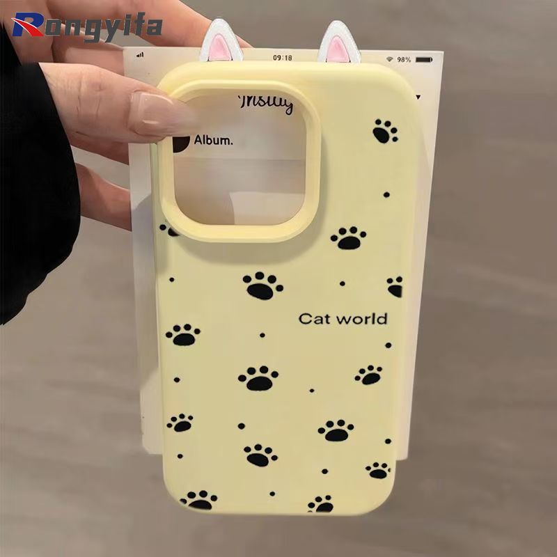 Ốp Điện Thoại Tai Mèo Dễ Thương Cho Honor X9D X9C Smart X9B X9A X70 X70i X60 X50 Pro GT Vỏ Màu Kẹo Hoạt Hình Cat Paw Đơn Giản Mờ Chống Sốc Ốp Lưng Mềm