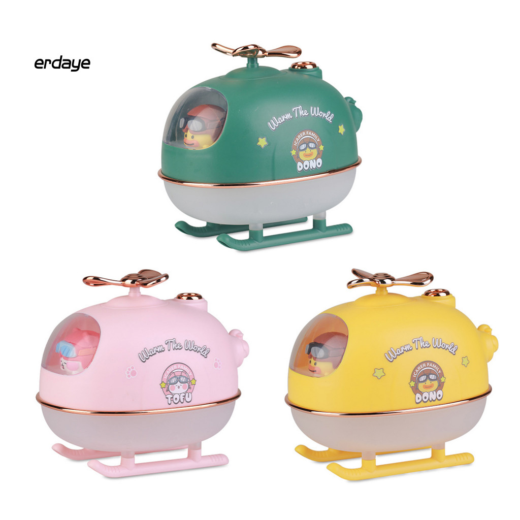 Máy tạo ẩm mini phi công vịt dễ thương 300ml, phun sương USB, lọc không khí di động, đèn ngủ nhiều màu, dùng cho phòng ngủ, văn phòng, mẫu giáo