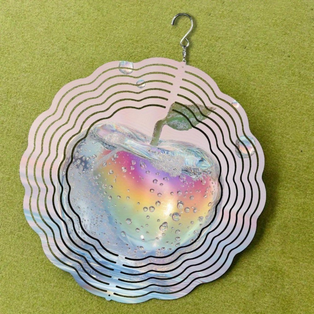 2DRainbow Halo Apple Wind Spinner Kim Loại Trang Trí Sân Vườn Cho Trong Nhà Ngoài Trời Tất Cả Các Mùa Trang Trí Ngày Lễ Giáng Sinh Phục Sinh