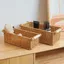 Giỏ đựng đồ YUUKII, Giỏ sắp xếp tay cầm bằng gỗ nâu, Họa tiết dệt sáng tạo Hình chữ nhật Máy tính để bàn Tổ chức Hộp sắp xếp thanh