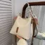 OLVIDO 1 Cái Túi Xô, Dây Xích Vàng PU Khăn Lụa Trang Trí Túi Đeo Ngang, Dung Tích Lớn Làm Việc Đa Năng Thời Trang Phong Cách Thường Ngày Đeo Vai Túi Nách Nữ Đi Lại Hàng Ngày