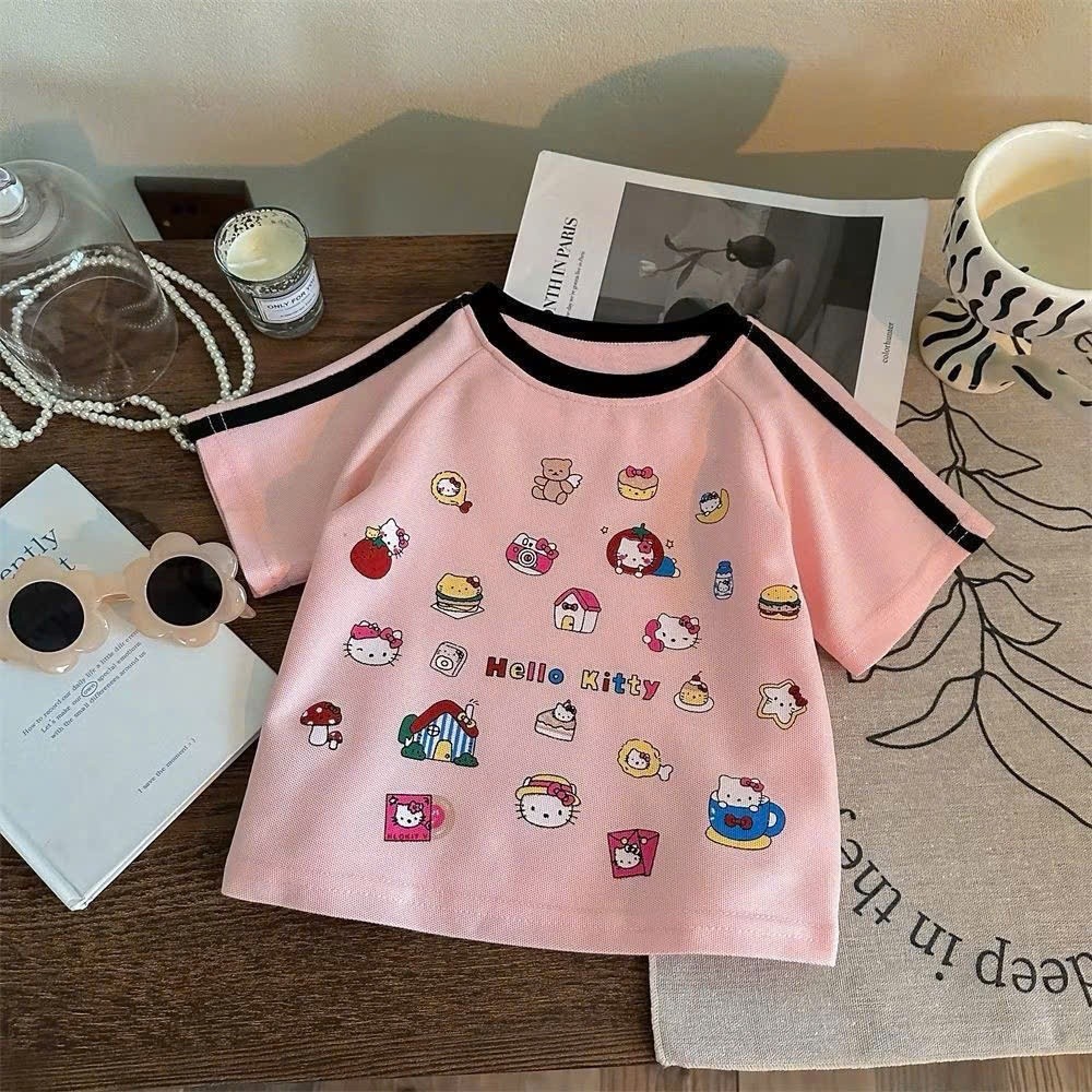 Áo Thun Bé Gái - Bé Trai HỌA TIẾT HOẠT HÌNH QC48 K.Kid Áo Phông Cotton Mát Mềm Mịn Size 8-20kg M99