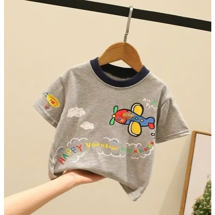 Aó Thun Bé Trai - Bé Gái Máy Bay QC52 K.Kid Áo Phông Chất Cotton Mềm Mát Size 8-20kg
