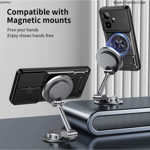 Giáp Trượt Ống Kính Funda Cho OPPO Realme GT 7 5G Ốp Lưng Xoay Vòng Từ Tính Cho Realme GT 7T 5G Ốp Lưng Chân Đế Có Thể Gập Lại Capa