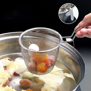 Mới Thép Không Gỉ Lẩu Lọc Thìa Treo Lưới Mịn Rây Lọc Mì Muỗng Cho Nhà Bếp Chiên