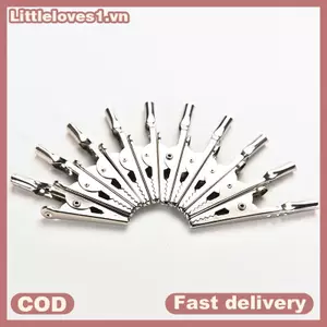 Littleloves1 10x Thép không gỉ Cá sấu Cá sấu Kẹp thử nghiệm Cáp Chì Vít Đầu dò Sửa chữa VN