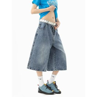 GKSSS Quần short denim nam thương hiệu hợp thời trang Mỹ họa tiết ngôi sao chất lượng cao phong cách trung tính