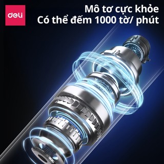 Máy Đếm Tiền Deli Máy Phát Hiện Tiền Giả Tốc độ đếm 1000 tờ/phút đếm cộng dồn chia mẻ chính xác polyme, tiền giấy