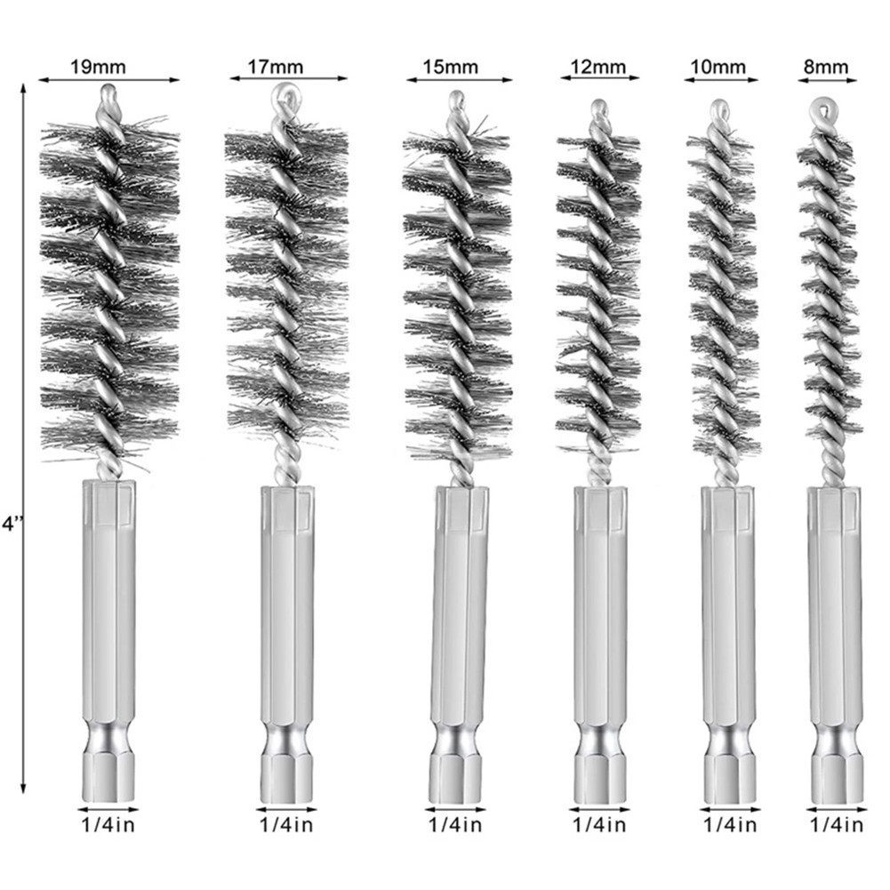 [Cosyh] Bàn chải làm sạch máy móc ống dây 8-19mm Dụng cụ đánh bóng rửa rỉ sét