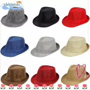 Mũ Jazz Nam EBINLANDS, Mũ Panama Nam Cổ Điển Chắc Chắn, Vải Lanh Nữ Sun Hat Mùa Hè