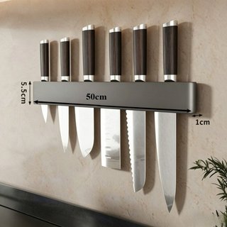 Giá đỡ dao nhà bếp Thép Carbon treo tường Không có máy khoan Giá dính Tiết kiệm không gian chống gỉ