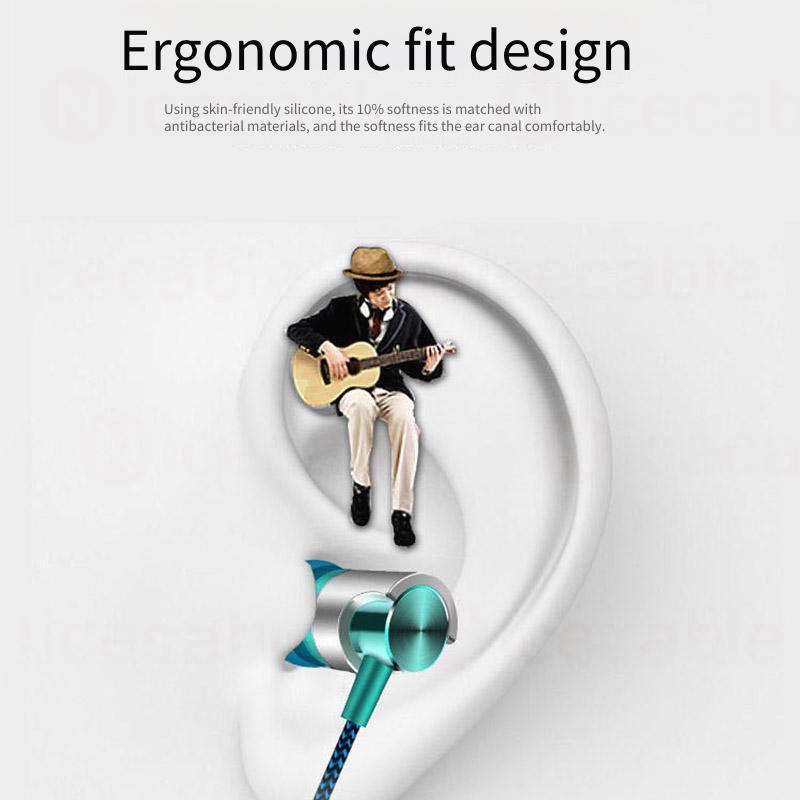 Tai nghe có dây 3,5 mm Giảm tiếng ồn Âm thanh chất lượng HiFi 9D Bass sâu Cáp bện Nylon Khả năng tương thích rộng Tai nghe có dây trong tai
