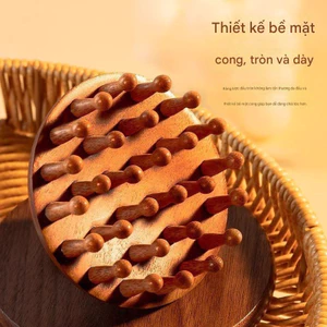 Lược massage đầu gỗ đàn hương, giúp giảm căng thẳng, mệt mỏi Đả thông kinh mạch, Thư giãn da đầu