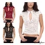 Áo thun nữ cổ chữ V có lỗ khóa mùa hè ngắn tay hợp thời trang Slim Fit Áo thun ren