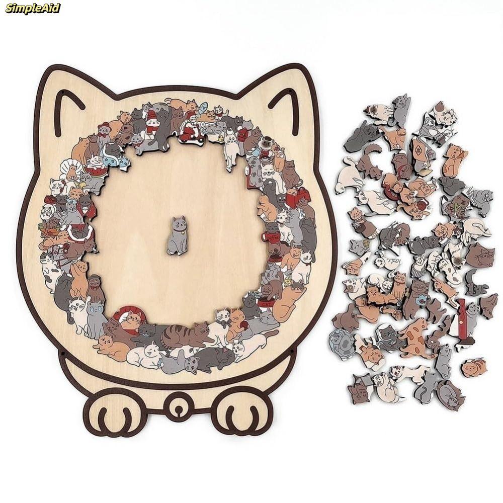[Vận chuyển nhanh] SIMPLEAID Câu đố ghép hình bằng gỗ Morandi Macaron 135 mảnh có khung