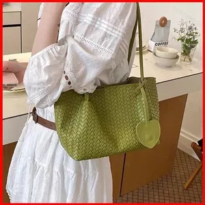 GC2 2026 Mới Phong Cách Hàn Quốc Dệt Kết Cấu Túi Tote Nữ Dung Tích Lớn Túi Đeo Vai Thời Trang CG2