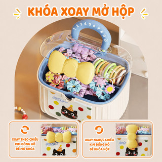 Hộp Đựng Trang Sức 2 Tầng Nắp Trong Suốt MAISON, Hộp Đựng Phụ Kiện Có Quai Cầm Đa Năng