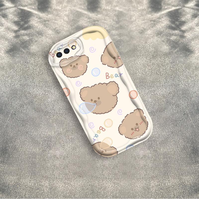 Thích hợp cho OPPO A3S A12E A1K AX5 Realme C2 Bảo vệ 3D TPU mềm Rilakkuma Bear Vỏ điện thoại chống sốc