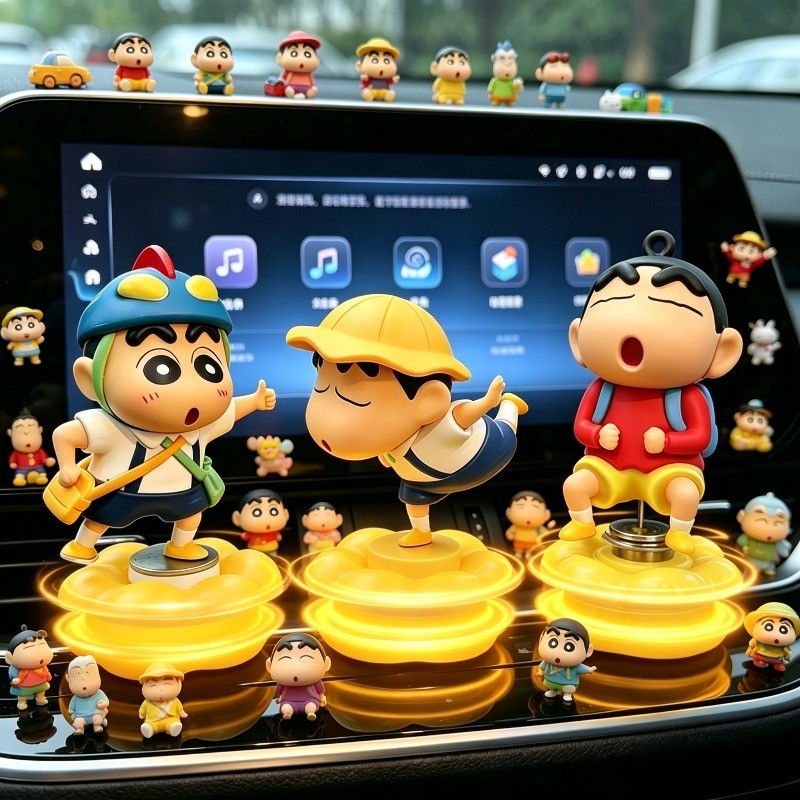 Vui Nhộn 360° Xoay Crayon Shin-Chan Nhân Vật Hành Động Trang Trí Nội Thất Ô Tô Đồ Chơi Phụ Kiện Ô Tô Mô Hình Búp Bê Trẻ Em Trang Trí Bàn Làm Việc