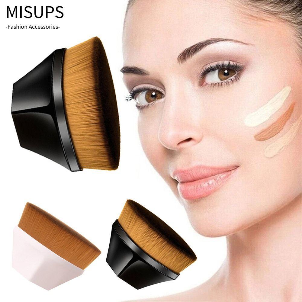 Bàn chải trang điểm nền MISUPS, Bột dạng lỏng dạng lỏng lỏng mặt Kabuki phẳng, Làm đẹp để pha trộn kem Dụng cụ trang điểm Bàn chải trang điểm nữ