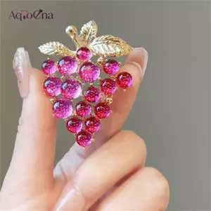 AqToCna Nhẹ Sang Trọng Nho Thổ Cẩm Dành Cho Nữ Cô Gái Tính Khí Thanh Lịch Trái Cây Xòe Phù Hợp Với Chân Đảng Quần Áo Phụ Kiện Quà Tặng AqToCna