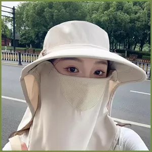 Mũ Chống Nắng Có Che Mặt Thoáng Khí Có Thể Điều Chỉnh Vành Rộng UPF 50 Tấm Che Nắng Ngoài Trời Mùa Hè Cho Cắm Trại Đi Biển Kỳ Nghỉ kouvn