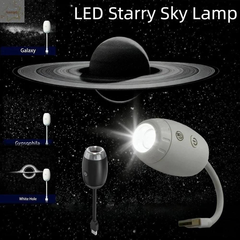 Đèn LED bầu trời đầy sao AWNGD, Máy chiếu Galaxy chạy bằng USB lấy nét có thể điều chỉnh, Chiếu phạm vi lớn 5V1A Đèn chiếu sao Thổ Trang trí chơi game tại nhà