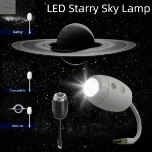 Đèn LED bầu trời đầy sao AWNGD, Máy chiếu Galaxy chạy bằng USB lấy nét có thể điều chỉnh, Chiếu phạm vi lớn 5V1A Đèn chiếu sao Thổ Trang trí chơi game tại nhà