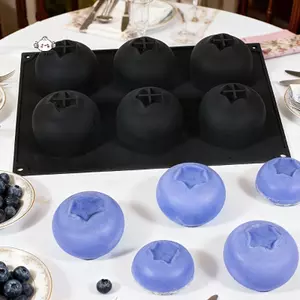 Maybest 6 Loại Blueberry Hoặc Raspberry Design Khuôn Mousse Trái Cây Pháp Khuôn Bánh Silicon Khuôn Bánh Pudding Chocolate Dụng Cụ Nướng Bánh Tráng Miệng {VN}