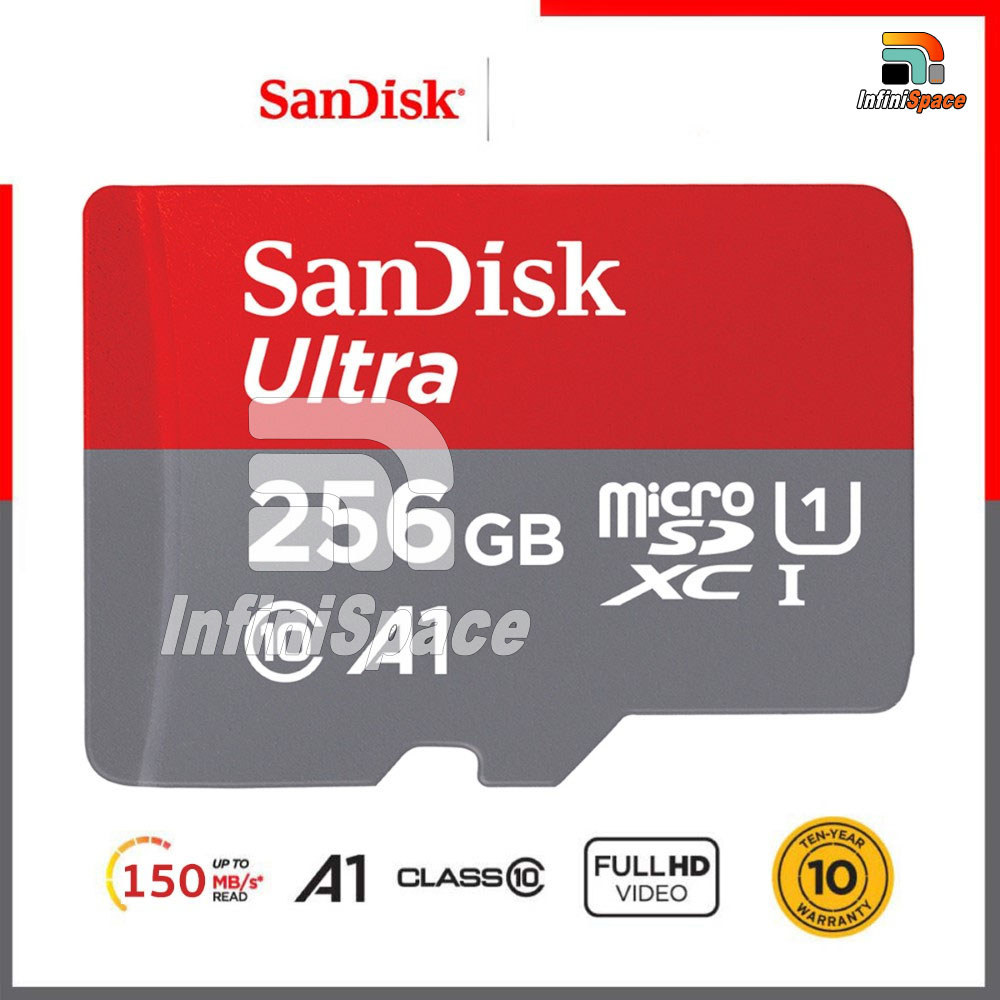 Thẻ nhớ SanDisk Ultra microSDXC 64GB / 128GB / 256GB / 512GB Ultra A1 C10 U1 UHS-I 150MB/s Bảo hành 10 năm