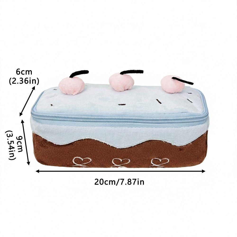 Túi đựng bút HIGHVIEWLS, Bút chì cảm ứng mềm dung tích lớn, Thiết kế bánh anh đào Kawaii Túi đựng văn phòng phẩm sang trọng dành cho học sinh