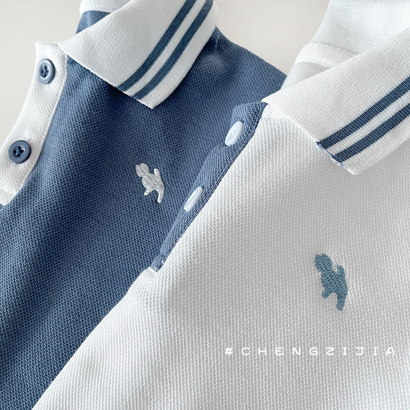 Bộ Bé Trai Đồ Bộ Bé Trai Áo Polo Quần Short Cotton Mềm Mát Phong Cách Hàn Quốc Chengzi Nuggap