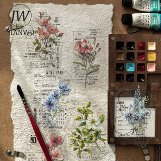 JIANWU Kaleidpscope Notebook Series Vintage Hoa Phong Cảnh Chất Liệu Cắt Dán PET Nhãn Dán Sáng Tạo DIY Tạp Chí Văn Phòng Phẩm
