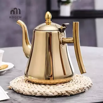 [KOQZM] Ấm trà 1L có bộ lọc Ấm đun nước bằng thép không gỉ dày hơn Ấm đun nước khách sạn Nồi cà phê Nhà hàng Bếp cảm ứng Ấm đun nước trà [mới]