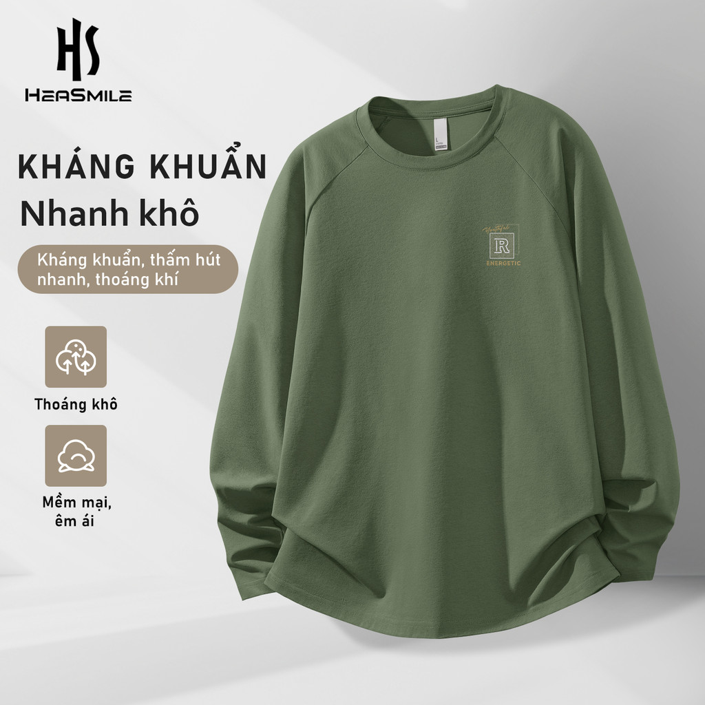 HeaSmile áo tay dài nam raglan khô nhanh thông thoáng thích hợp chơi ...