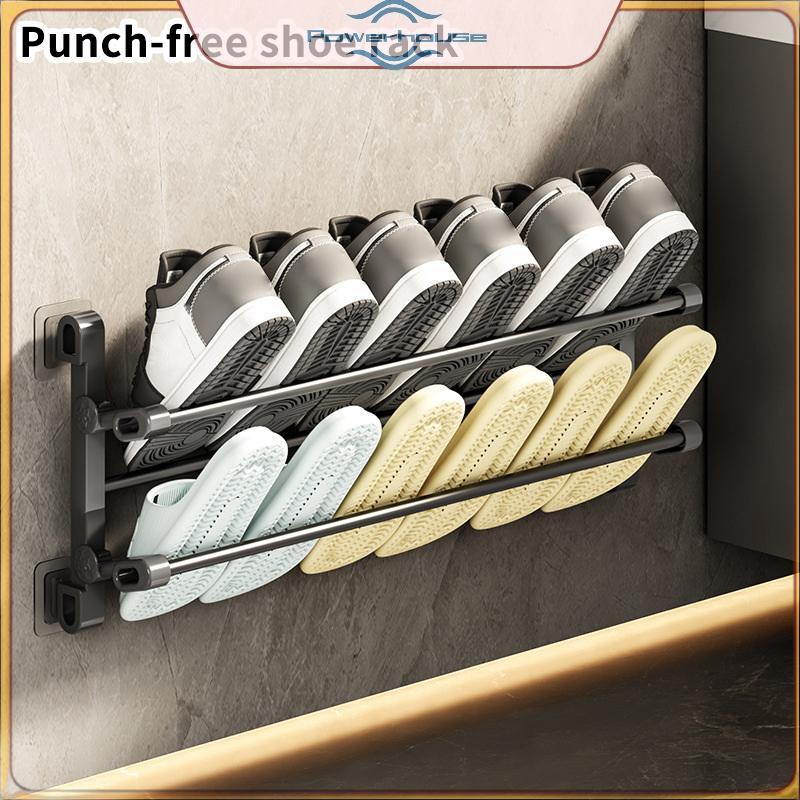 Điện Treo Tường Giá Để Giày Miễn Phí Đấm Dép Giá Phòng Tắm Dép Móc Đựng Giày Kệ Phơi Cửa Giá Để Giày.